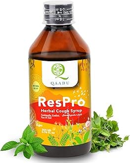 Respro Ayurvedic Cough Syrup, 200ml: Natural Relief from Cough, Congestion & Sore Throat with Tulsi, Pippali, Yashtimadhu & Dalchini - Vegan & Herbal Formula for Fast Recovery