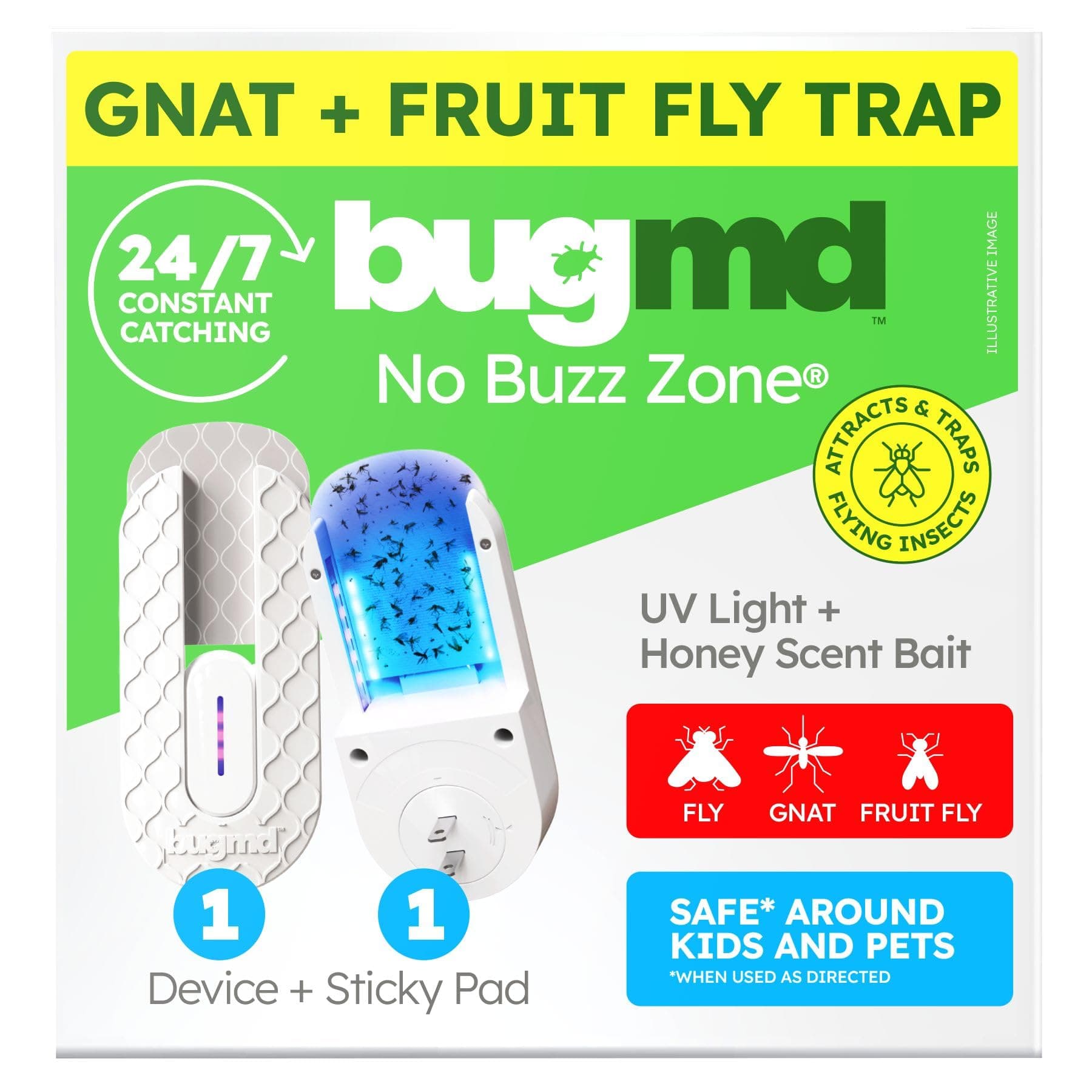 Fruit Fly Trap Indoor for Safer Home, Gnat Traps for House Indoor, Gnat Killer, Plug in Bug Catcher, Fly Trap, Insect Traps, Fruit Fly Killer