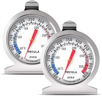 Oven Thermometer 2 Pack 50-300°C/100-600°F, Oven Grill Fry Chef Smoker Thermometer Instant Read Stainless Steel Thermometer Kitchen Cooking Thermometer
