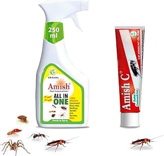 Amish Combo Pack Herbal All In One Insect Spray 250ml & Cockroach Gel 20g For Home Kitchen|10 Minutes Formula |Removes Entire Ant, Cockroach, Bed Bug, Lizard |Powerful 100% Organic Repellent