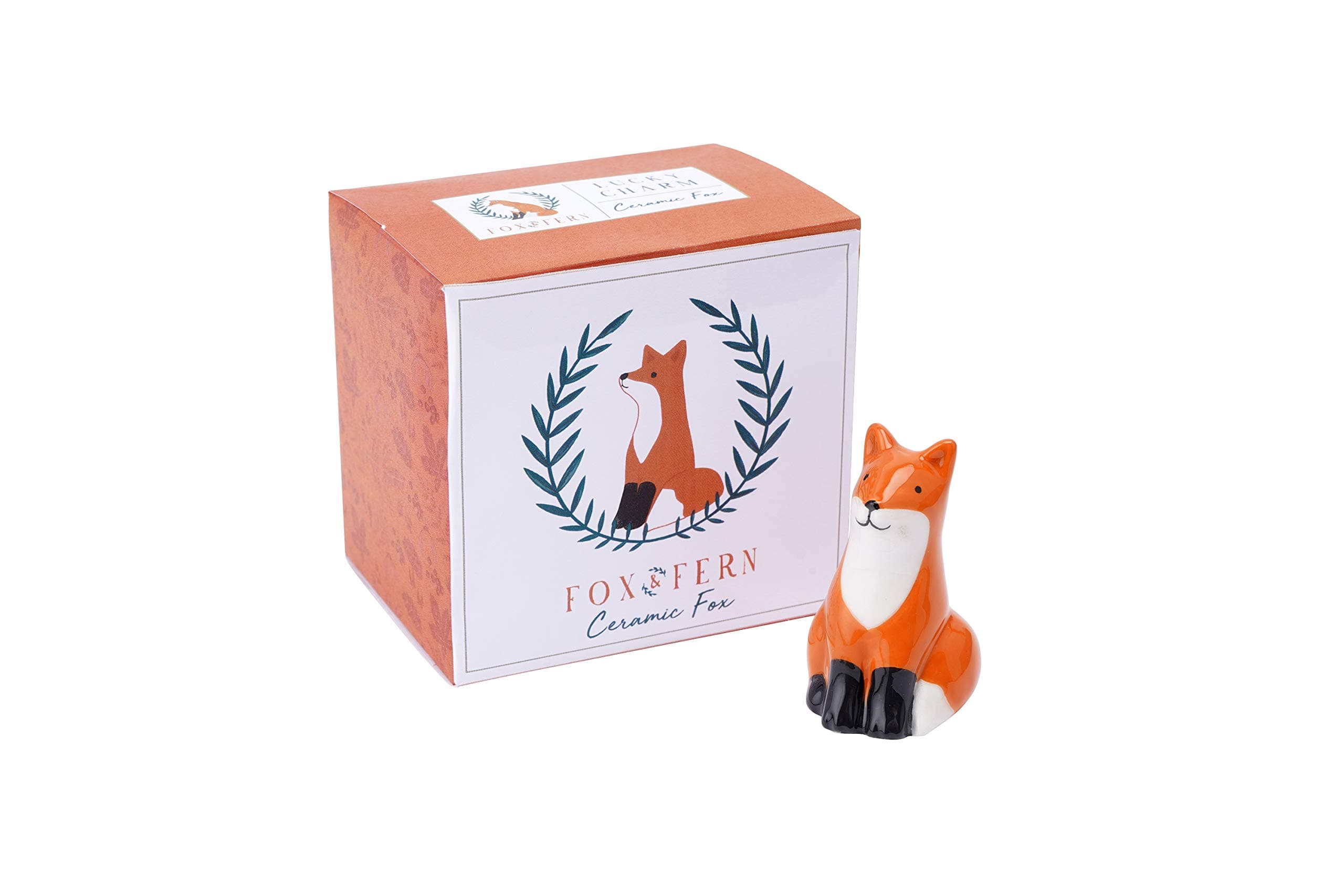 CGB Giftware | Ceramic Mini Lucky Charm Painted Ornament Fox | Comes Gift Boxed | Fox and Fern's Range | GB05445