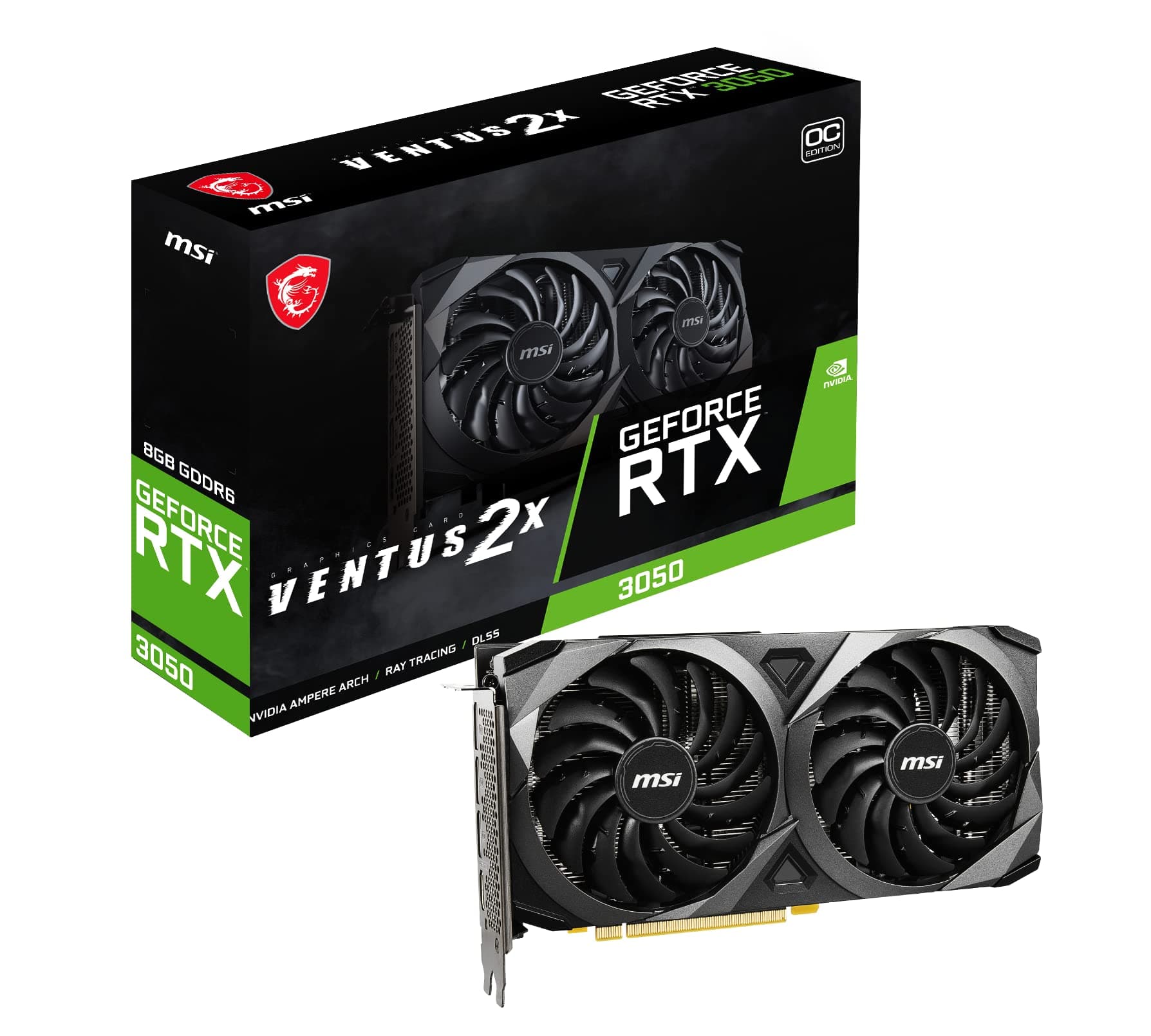 MSI GeForce RTX 3050 VENTUS 2X 8G OC Graphics Board VD7986