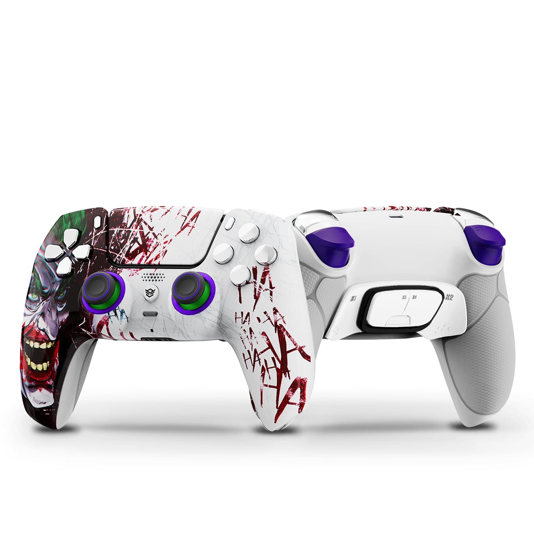 HEXGAMING ULTIMATE Wireless Controller Compatible with ps5-4 Back Buttons, Mouse-Click Triggers, Interchangeable Thumbsticks - Clown Hahaha