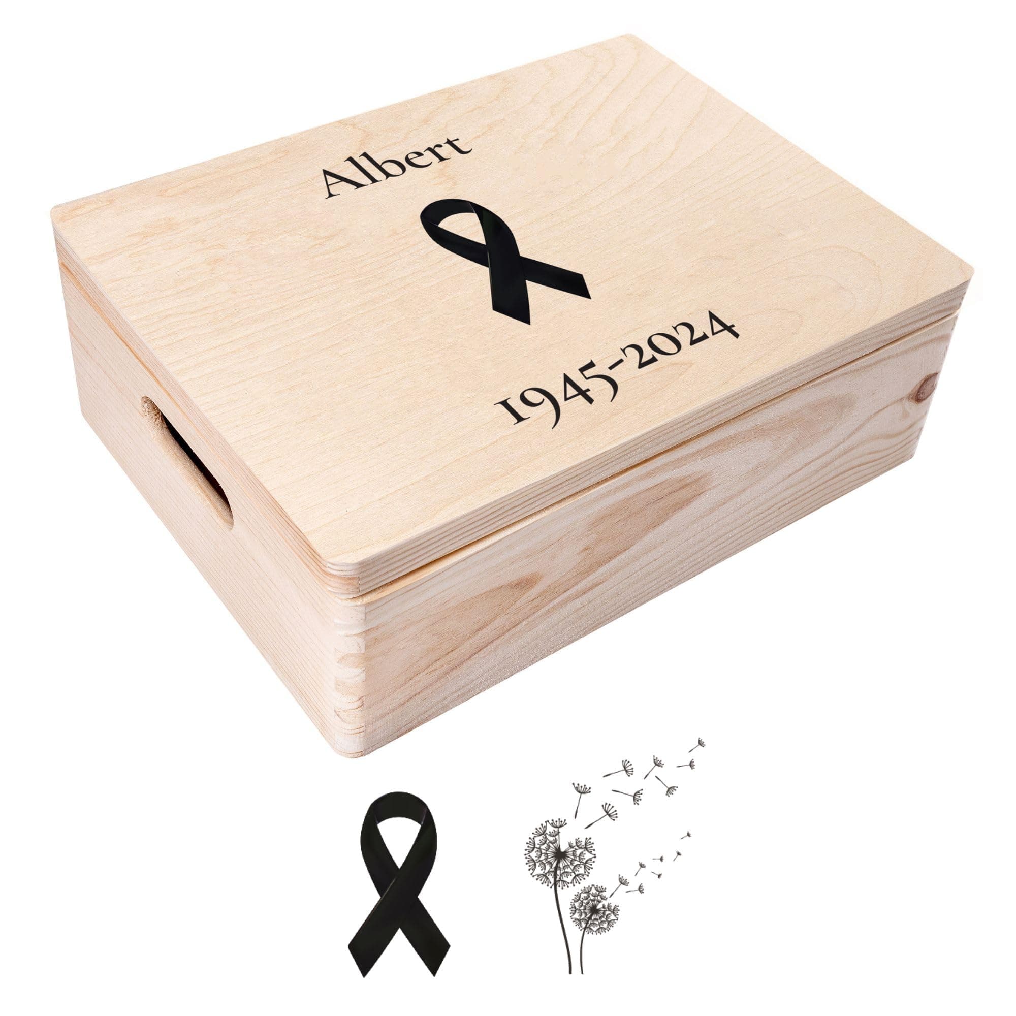 Creative Deco Personalised Memorial Mourning Memory Box Gift | Custom Keepsake Boxes | In Loving Memory of Dad, Mum, Grandad, Grandma, Baby, Child | Name, Date & Text (Verse) Box