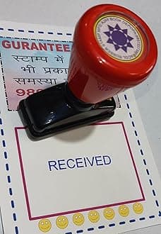 “Received” Self Inking Pre-Ink Pocket Stamp – Blue | Compact Office Stamp | AI Tested Quality