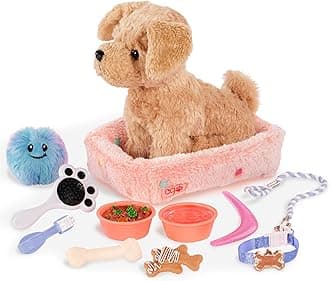 Our Generation Puppy Care & Play Set – Toy Doggy Accessories for 18-inch Doll Pets, Soft Dog Bed, Cute Leash, Pretend Food, Fun Play for Kids Ages3+