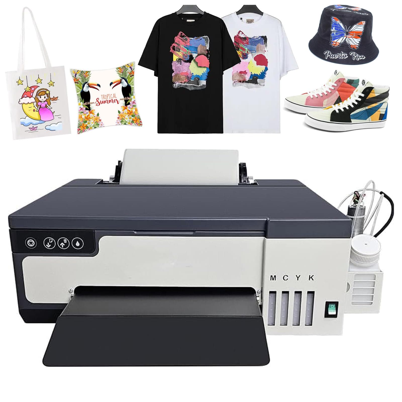 DTF Printer, A3 XP600 DTF Transfer Printing Machine, 13" Width Direct to Film Printer with White Ink Circulation System, DIY Print for Dark and Light Clothing (A3 XP600)