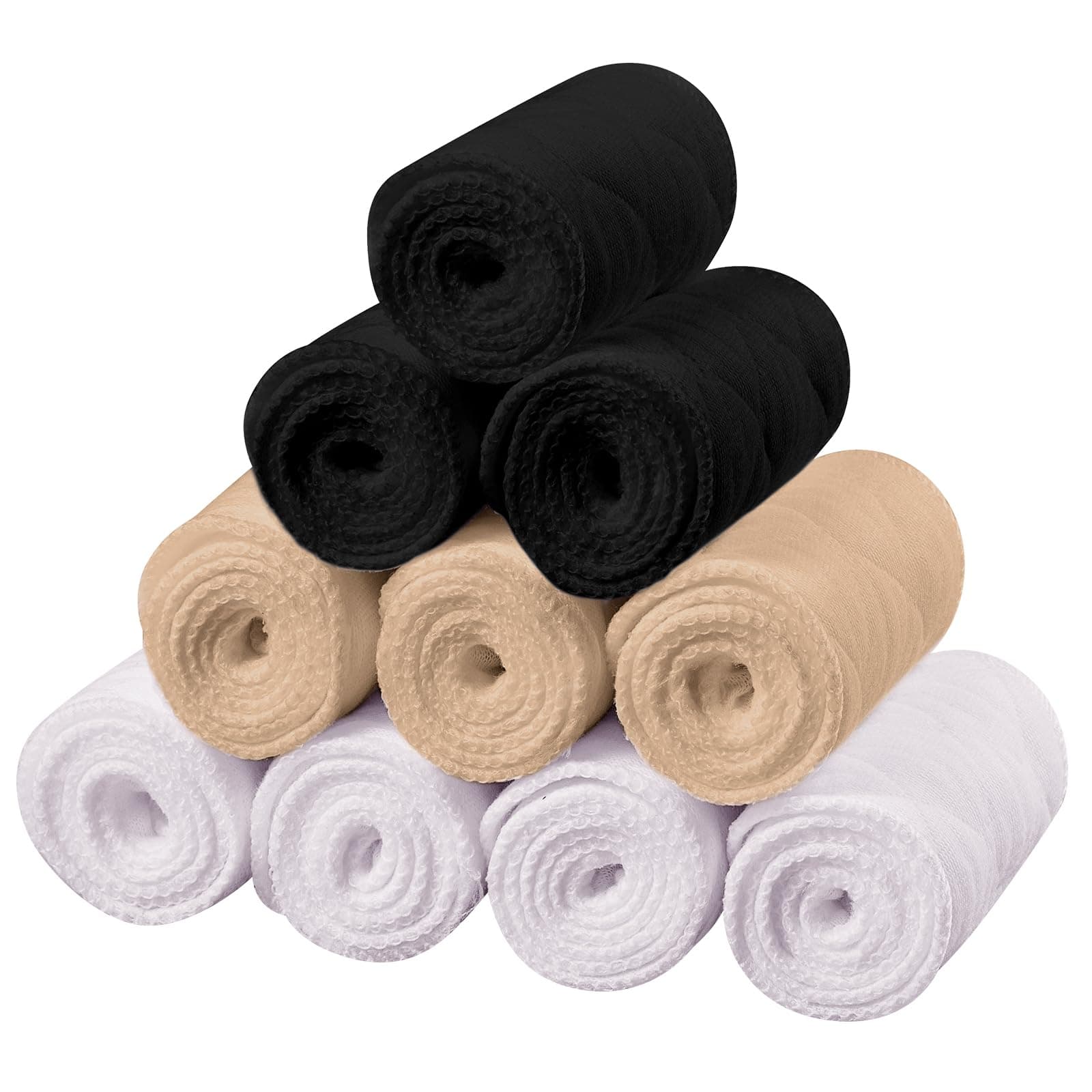 Toulite 10 Pcs Cotton Bra Liners Boob Sweat Pads 3 Layer Rectangle Under Bra Pads Sweat Liners for Women Sweating Supplies