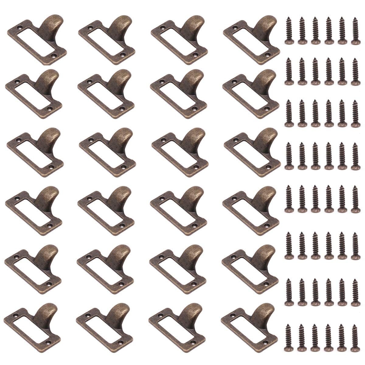 24 Pieces 48x38 mm Antique Bronze Card Holder Drawer Pull/Label Frames Card/Tag Pull/Cabinet Frame Handle/File Name Card Holder for Office Furniture Cupboard Cabinet Drawer Box Case Hardware