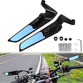 XINGWU Motorcycle Rearview Mirror Adjustable Rotating Stealth Wind Wing Side Mirror CNC Upgrade for 1290 Super Duke R Evo ABS Z650 Z900 Z1000 V4 S1000 Street Bike