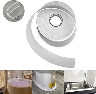 TOUSEA White Caulk Tape for Bathtub Self Adhesive,1.5" x 19.7Ft Caulk Strip for Toilet, Tub, Wall Edge -Decorative Wall Trim & Peel and Stick Backsplash Finisher - Renter Friendly, Easy Install
