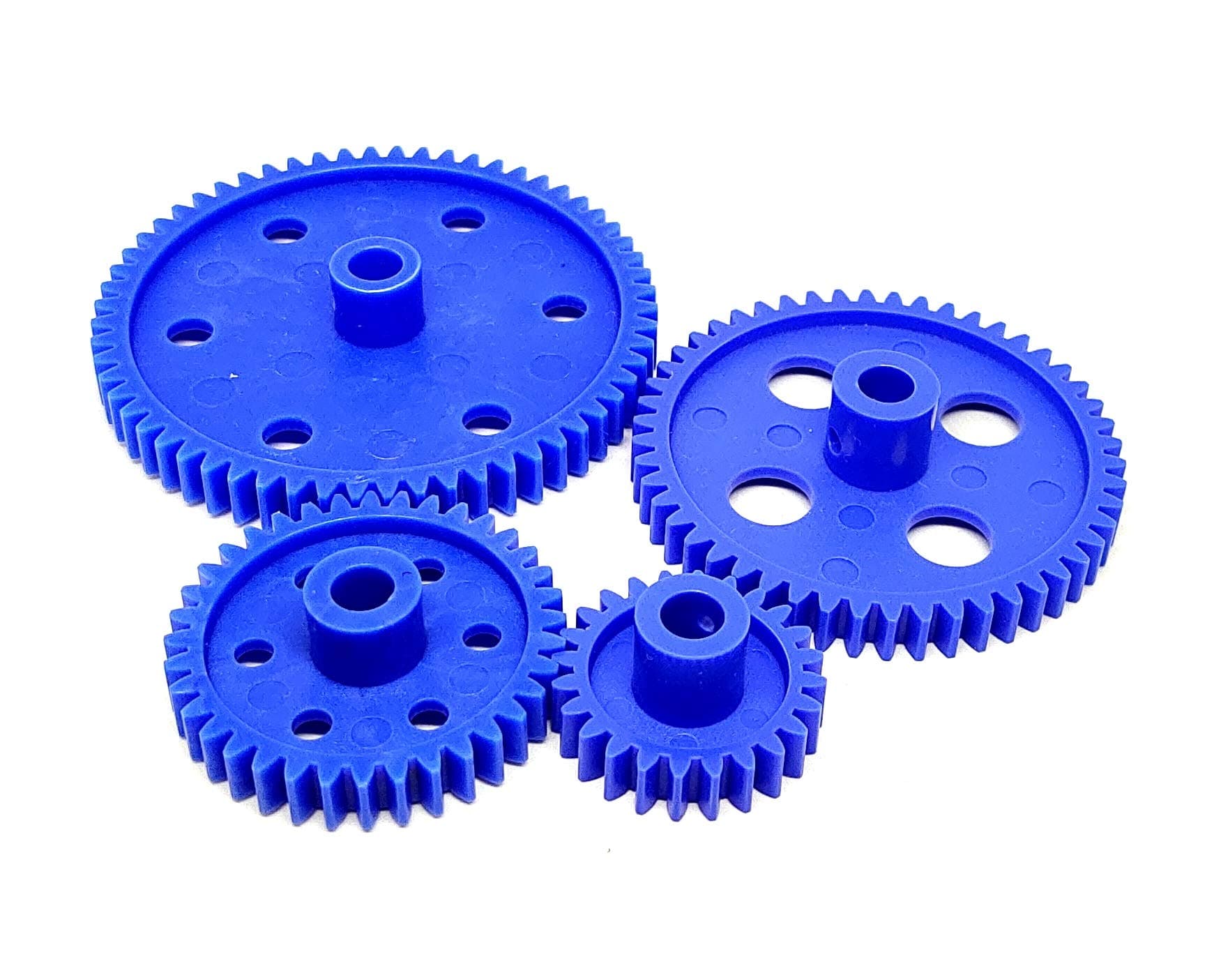 INVENTO 2pcs each Plastic Spur gear 24 Teeth + 36 Teeth + 50 Teeth + 60 Teeth 6.5mm Width, 6mm hole for DIY Projects