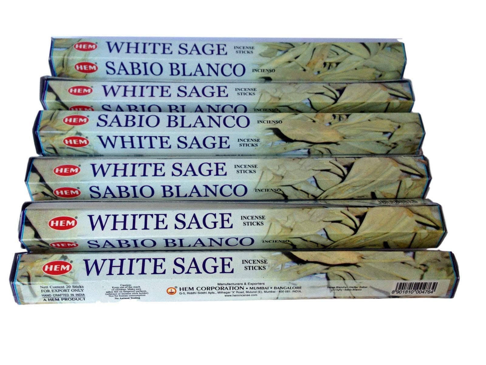 Bestthing Hem White Sage Incense Bulk 6 x 20 Stick (120 Sticks)