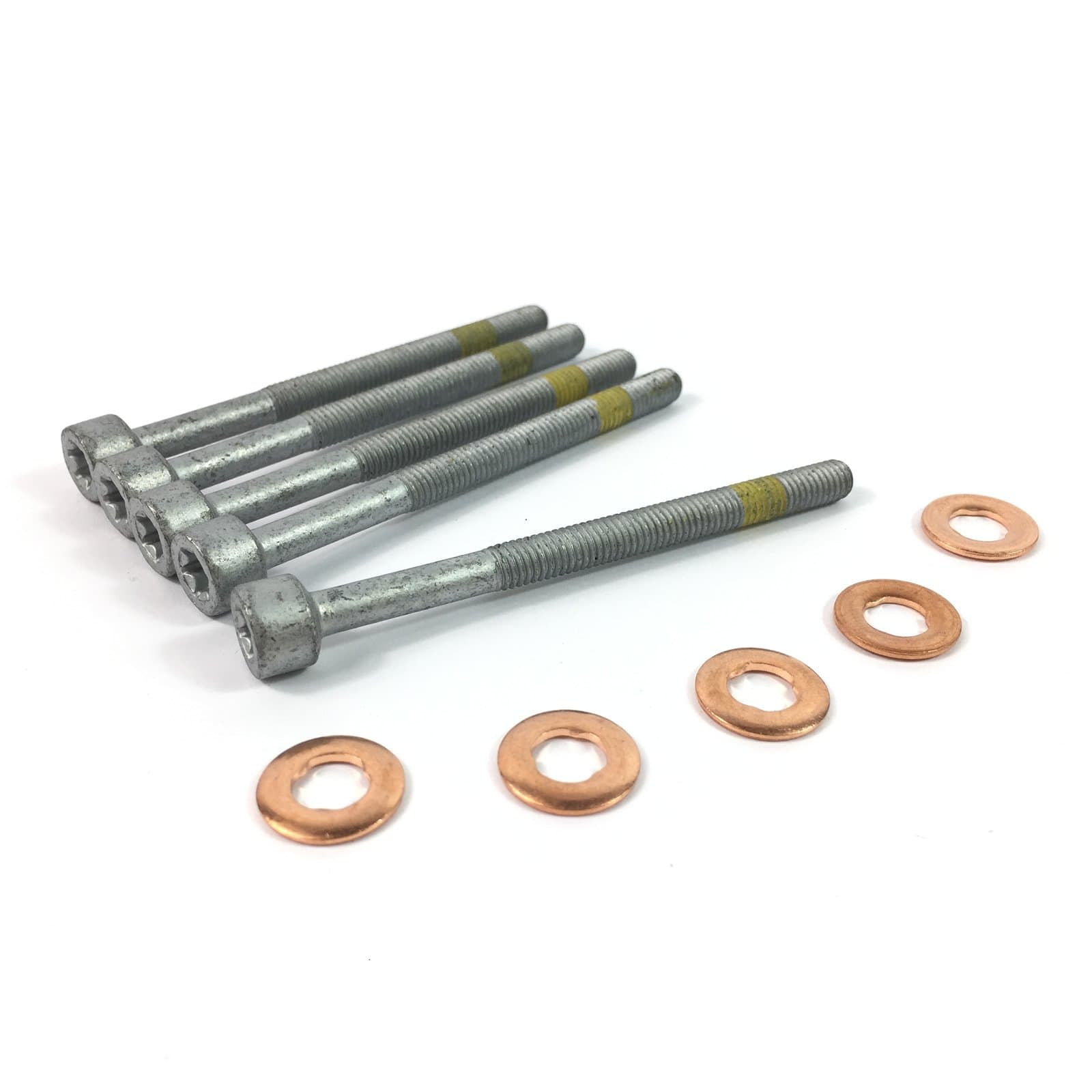 5 x Injector Nozzle Bolt Screw Washer Set, Injection Nozzle Holder Screw Cooper Washer Replacement, A0009902907 A6110170060