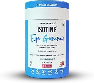 Isotine Eye Gummy with Lutein, Astaxanthin, Zeaxanthin & DHA, 30 Gummies, Gluten Free For Adults