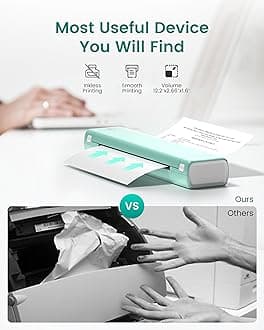 Phomemo M08F Pro Portable Printers Wireless Travel, [Upgrade] Portable Thermal Printer Support 8.5" X 11" US Letter, Inkless Bluetooth Printer Compatible with iOS, Android, PC, Printer with Case