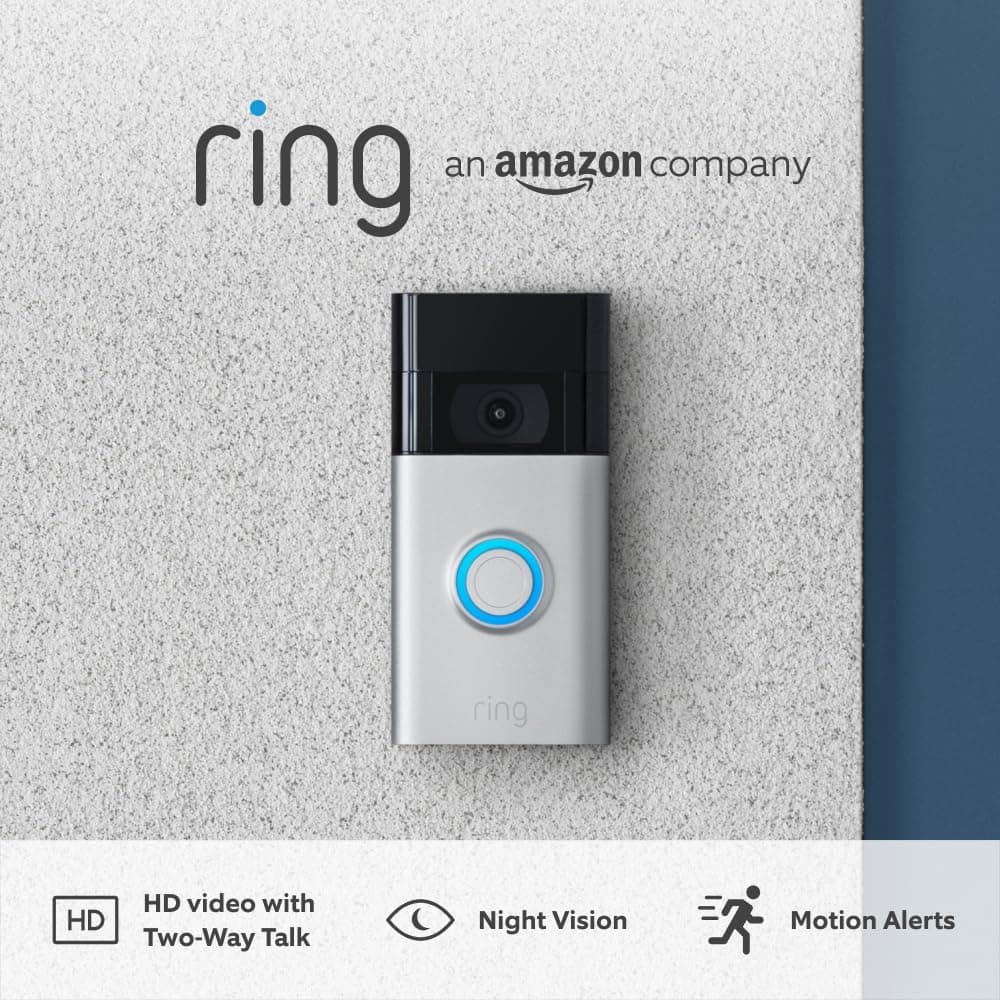 Ring Video Doorbell (2nd Gen) | Wireless Video Doorbell Security Camera with 1080p HD Video, battery-powered, Wifi, easy installation | 30-day free trial of Ring Home | Works with Alexa