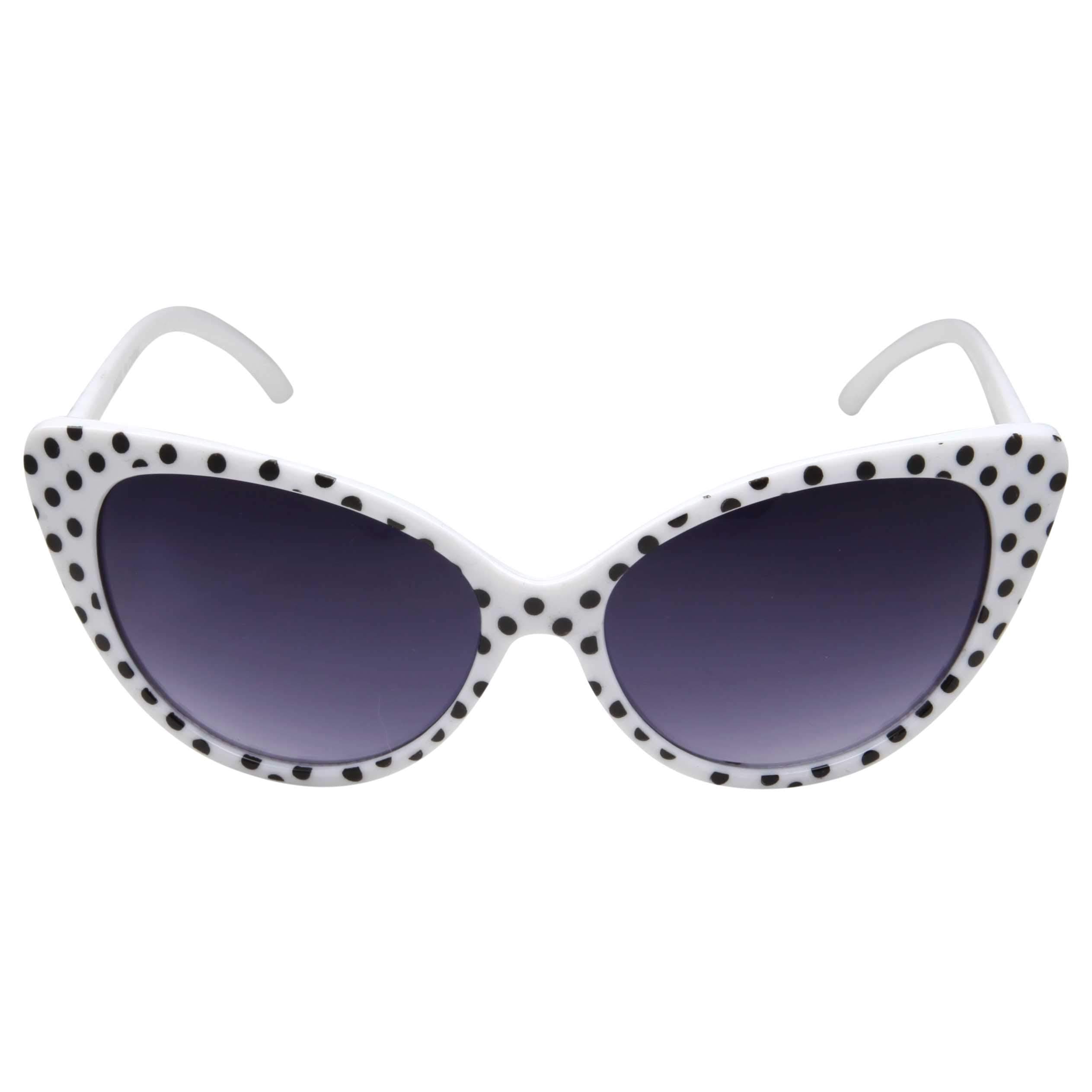 Polka Dot Cateye Mod Cute Sunglasses