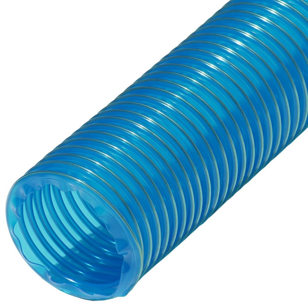 Rubber-Cal 01-203-1.5-12"PVC Flexduct" General Purpose, 1.5"ID x 12' Fully Stretched, Blue