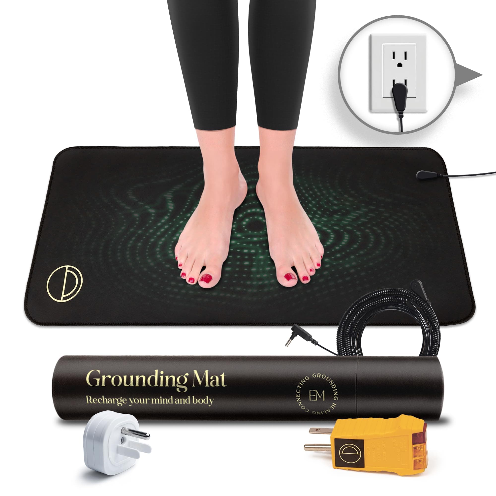 Grounding Mat for Sleeping, Earthing Mat Grounding Pad Universal Starter Kit, Grounding Mats for Overall Wellbeing, Get Grounded While You Sleep