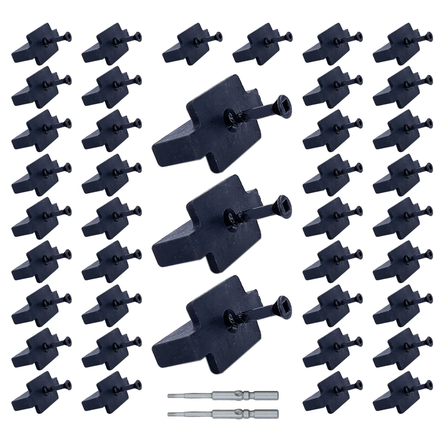 100PCS Hidden Fasteners Deck Fastener Clip Universal Nylon Clips Decking Fasteners Preloaded T Clips for Installing Composite Deck Boards, Black