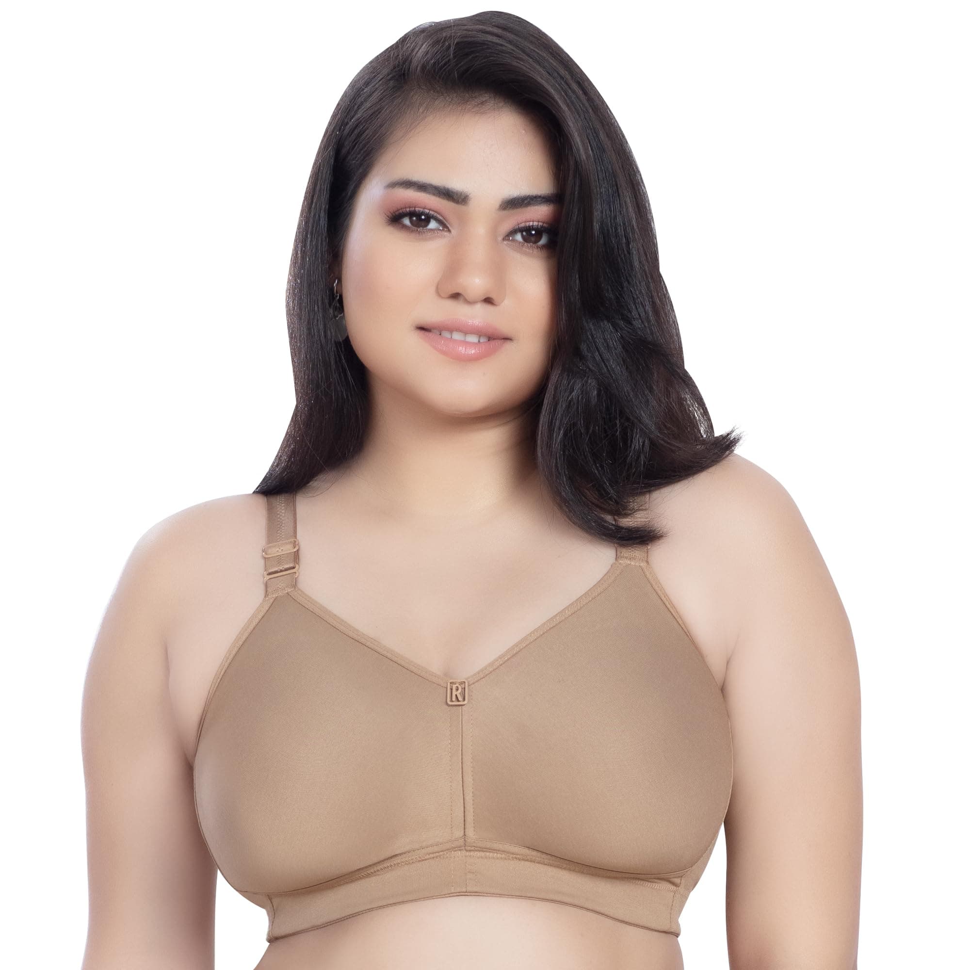 TRYLORIZA T-FIT WOMEN'S NON-PADDED,NON-WIRED,FULL COVERAGE,SEAMLESS 100% HOSIERY COTTON FABRIC BRA AVAILABLE in MULTICOLOR