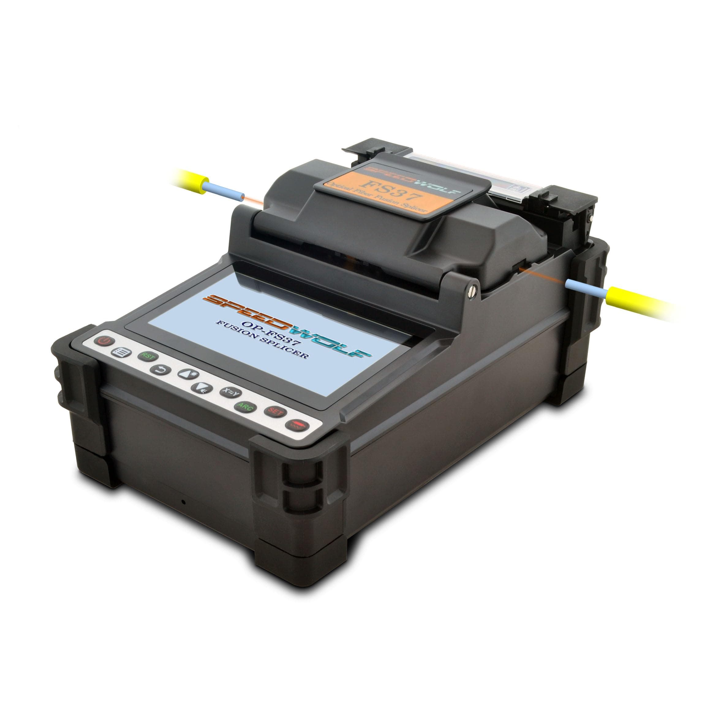 SPEEDWOLF 4.3" Touch LCD Screen High Precision Fiber Optic Fusion Splicer Machine for SM, MM, NZ-DS, EDF Fibers with Optical Fiber Cleaver and Automatic Focus Function(FS37)