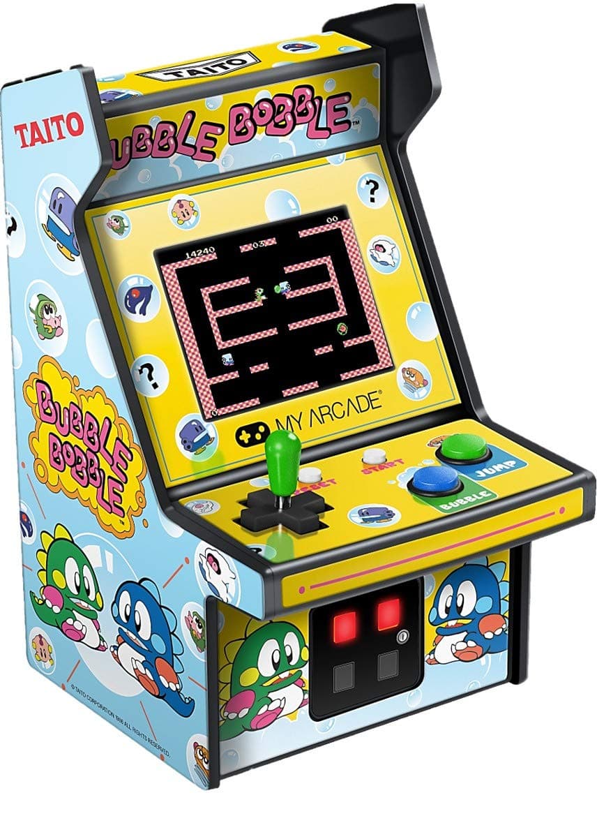 MY ARCADE Bubble Bobble Mini Arcade Machine - Micro Player Table Top Arcade Machine, Portable Handheld Game, Retro Gaming Console, Mini Retro Games Machines for Kids & Adults