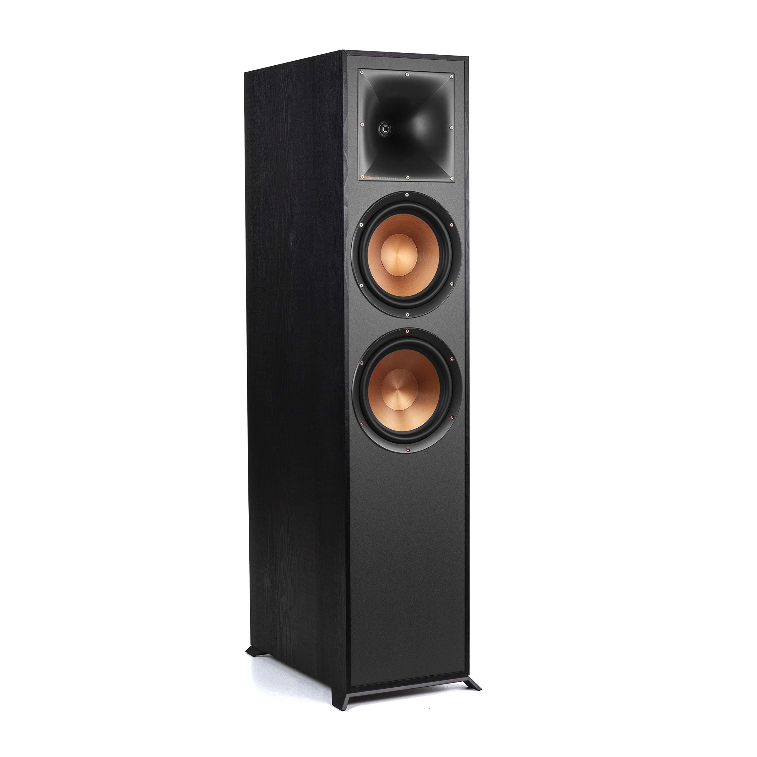 Reference R-820F Floorstanding Speaker for Home Theater Systems with 8” Dual Woofers, Tower Speakers with Bass-Reflex via Rear-Firing Tractrix Ports in Black