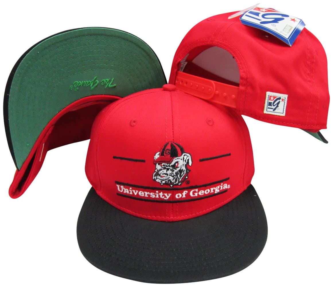 Georgia Bulldogs Classic Split Bar Snapback Adjustable Snap Back Hat/Cap Red