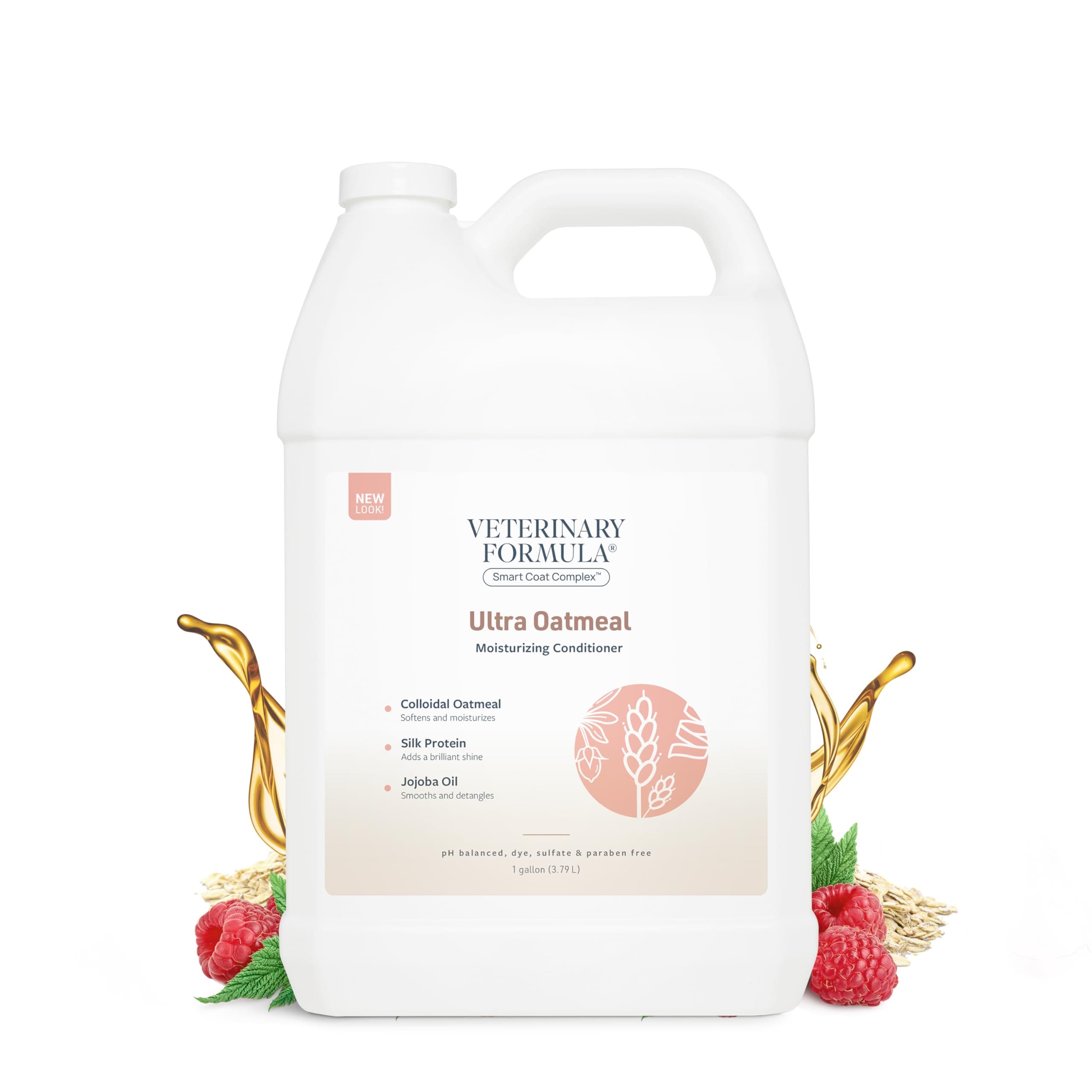 Smart Coat Complex Ultra Oatmeal Moisturizing Conditioner for Dogs, 128 Fl oz / 1 Gal – w/ Colloidal Oatmeal & Jojoba – Leaves Coat Soft, Shiny, Hydrated, Strong, Long-Lasting Scent