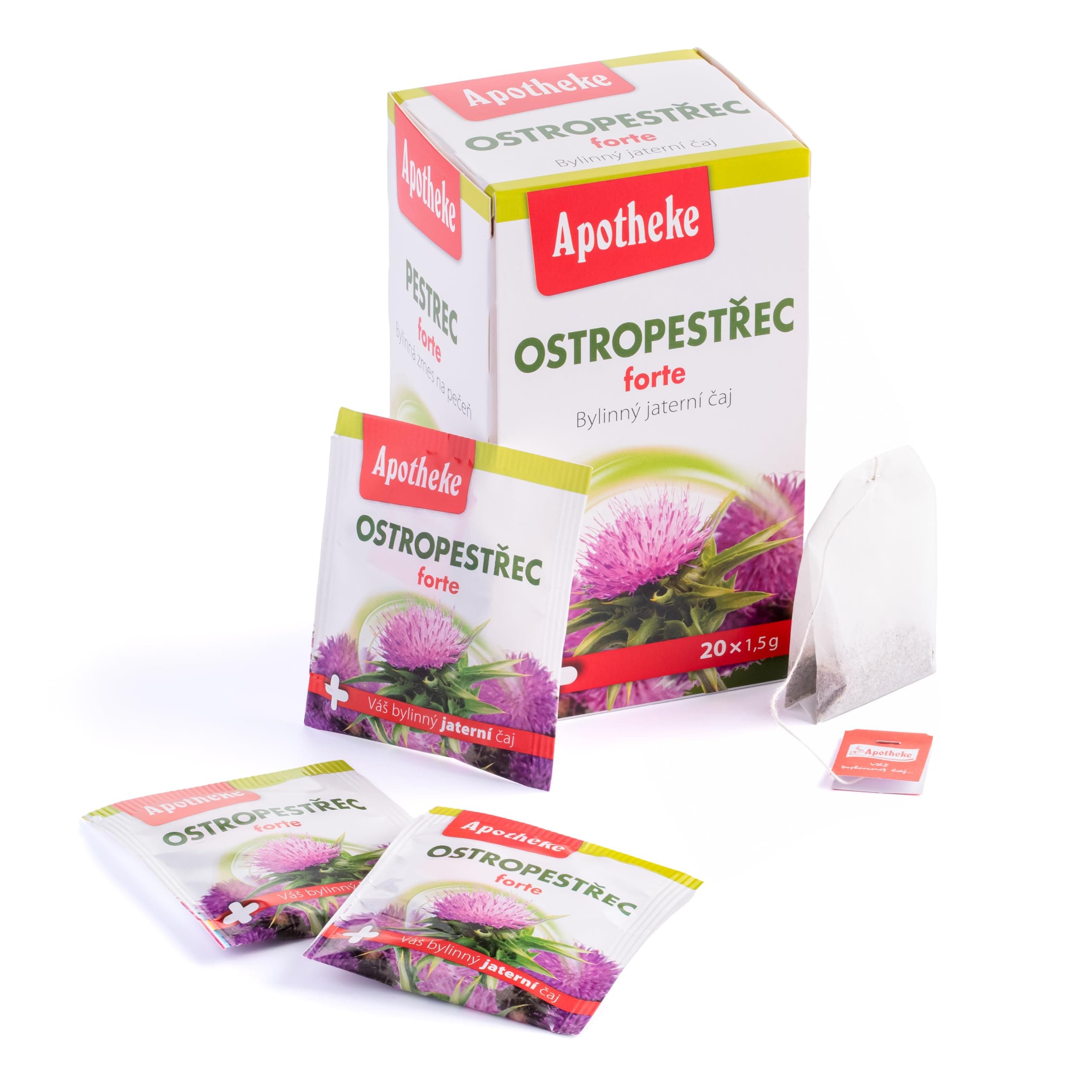 Apotheke Herbal Liver Detox Cleanse, Kidney Function Support Tea with Milk Thistle, Dandelion, Chicory, Nettle, Calendula in Bags 20 x 1.5g