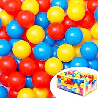 Ball Pit Balls for Baby and Toddler Phthalate Free BPA Free Crush Proof Plastic - Multicolored Pit Balls in Reusable Play Toys for Kids with Storage Bag