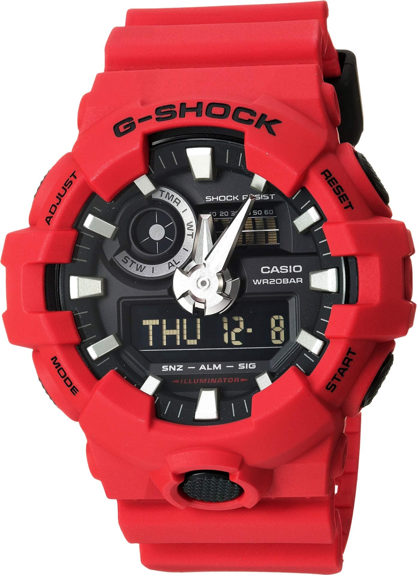 カシオメンズ 'G SHOCK' クォーツ レジン カジュアル ウォッチ One Size レッド