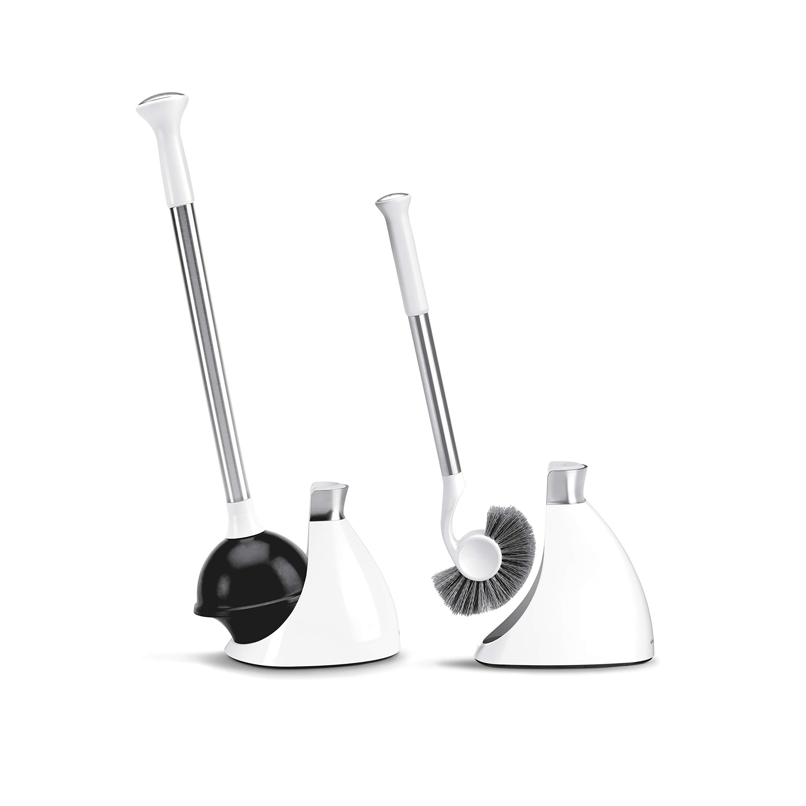 Plunger and Toilet Brush Bundle, White