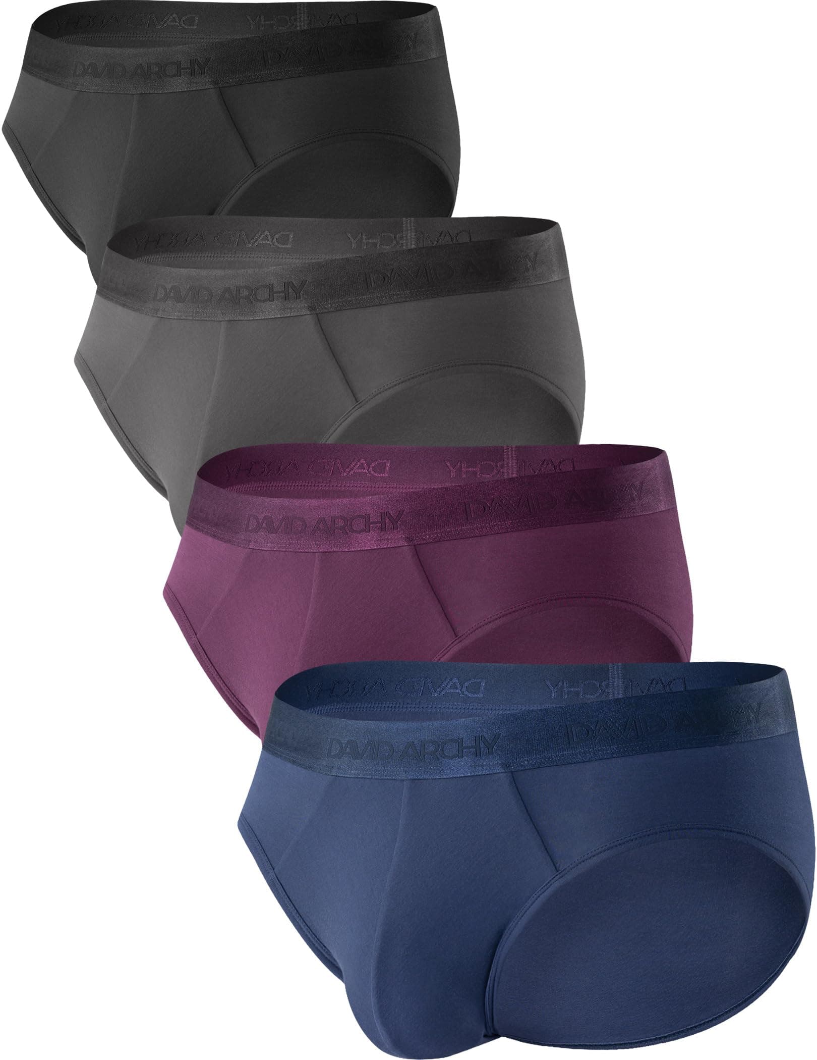 4 Pack Men's Micro Modal Underwear Soft Comfy Low Rise Briefs