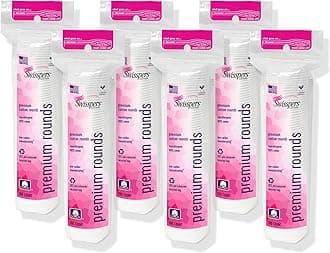Swisspers Premium 100% Natural Cotton Round Hypoallergenic Resealable Bags Curves