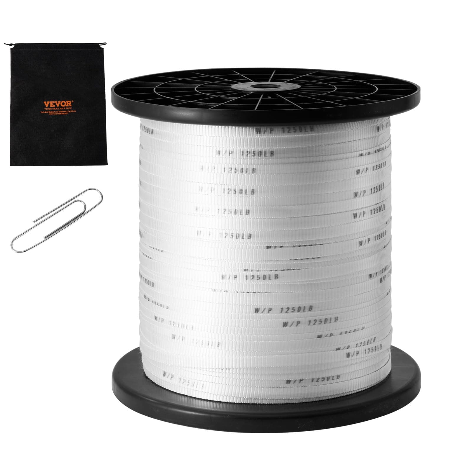 Polyester Pull Tape, 2500 lbf Tensile Capacity Polyester Webbing, 3/4" x 318' Cable Pulling Tape, Printed Webbing Mule Tape Flat Rope for Packaging, Commercial Electrical, Gardening