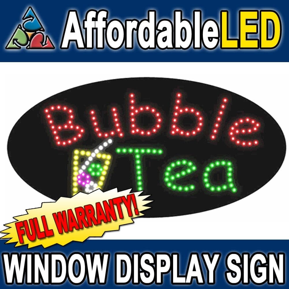 Bubble Tea LED Window Display Sign (Size 15"H X 27"L X 1"D)