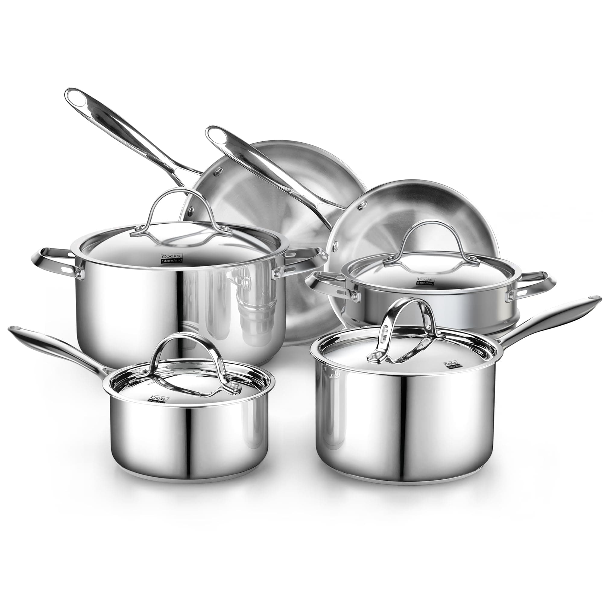 Classic 10-Piece Stainless Steel Cookware Set