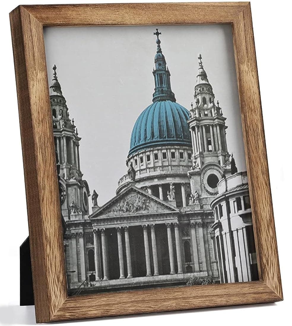 UHUD CRAFTS Wooden Rectangular Table-Top & Wall Hanging Photo Frame | Solid Wood Picture Frame for Table Decor, Wall Decor, Office & Home (27.5L x 22.5W cm)