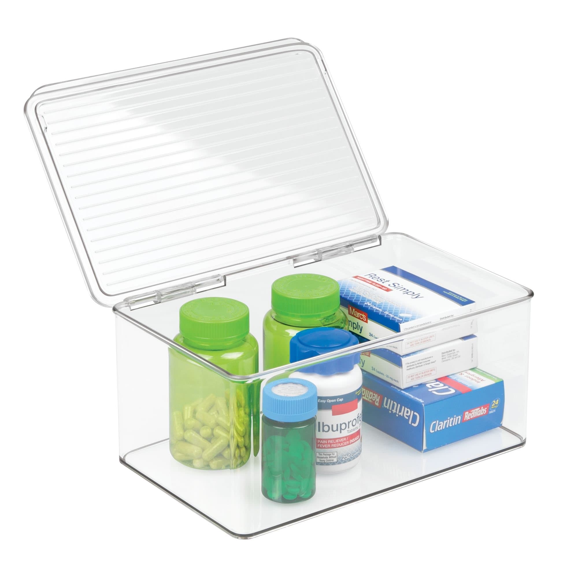 Med+ Storage Box Organiser for Vitamins, Medicine, Medical, Dental Supplies - 4.5l, Clear