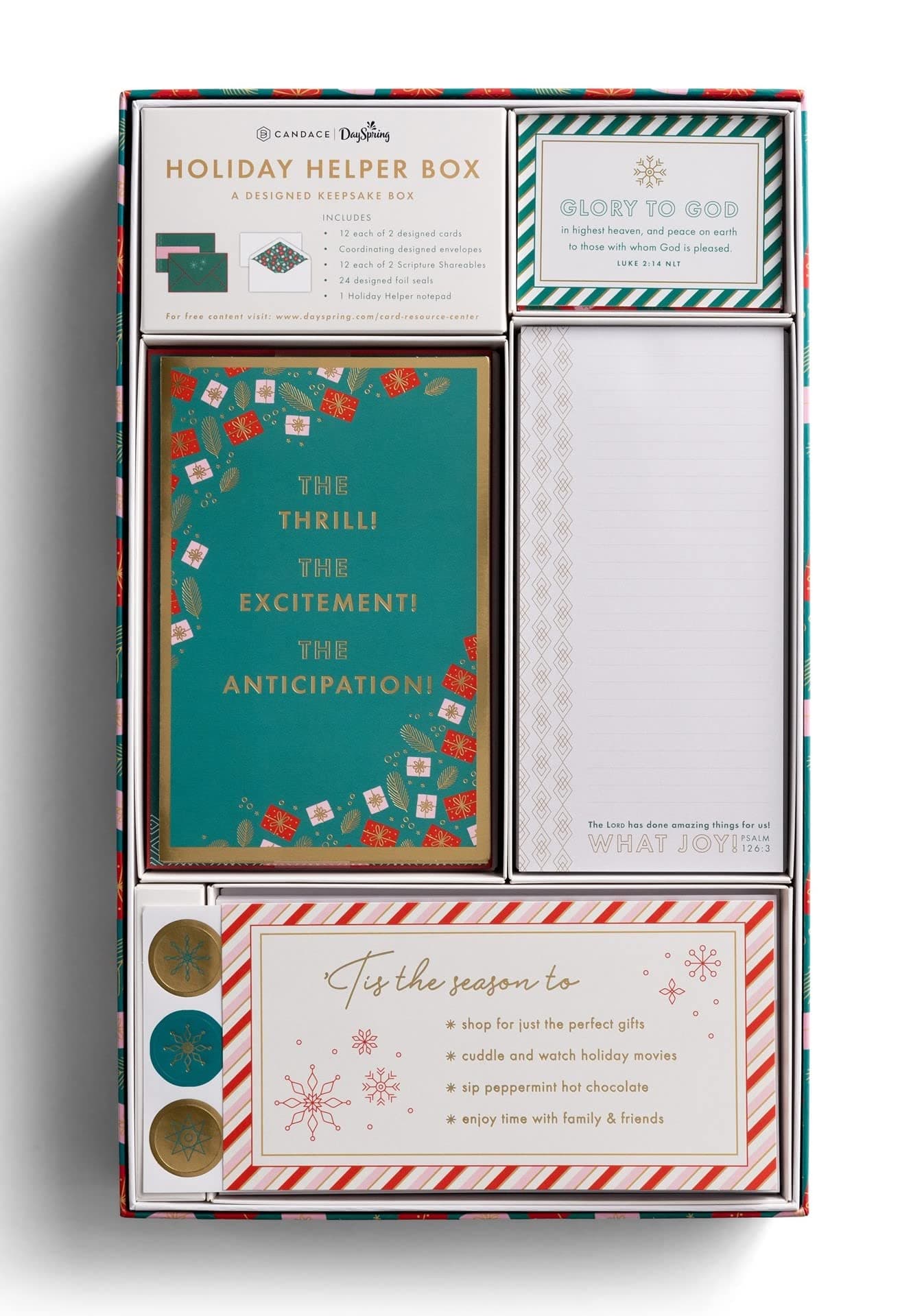 Candace Cameron Bure Holiday Helper Box: A Designed Keepsake Box - 24 Premium Christmas Boxed Card Set, NLT (J8906), Multi