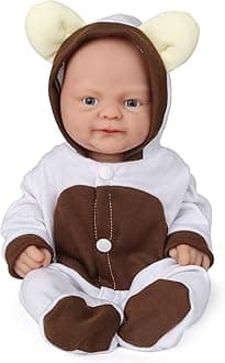 Vollence 18 inch Reborn Silicone Baby Doll Girl Realistic Newborn Babies Stress Relief for Kids Birthday Toys Gifts