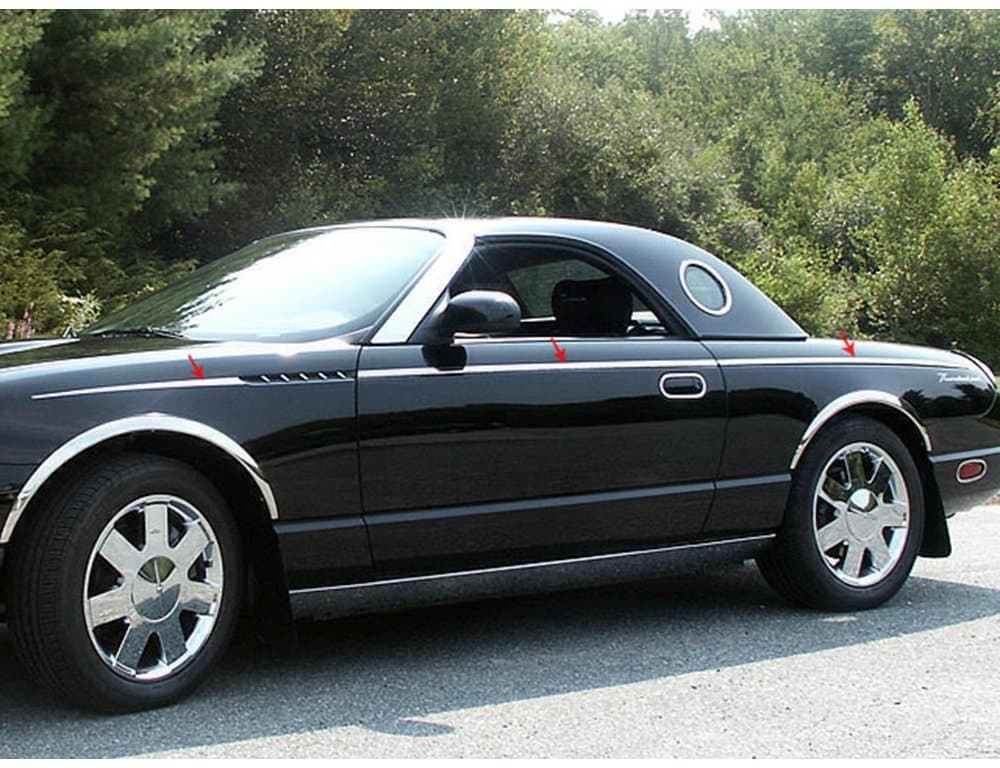 is Compatible with 2002-2006 Ford Thunderbird 8 Piece Stainless Side Molding Accent Trim, Upper Kit TH43668