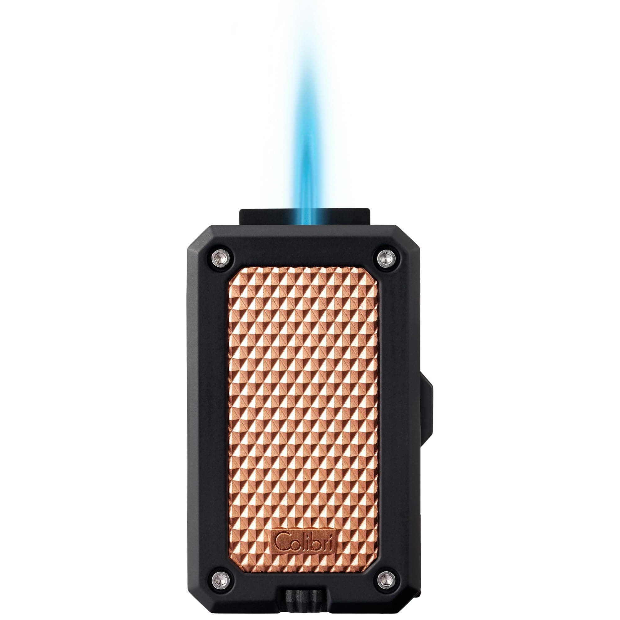 Rally Single Jet Torch Lighter, Windproof & Uses Butane Refill, Lighter Enthusiast's Choice with Blue Fuel Window and Adjustable Flame (Black & Rose)