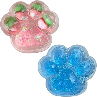 2PCS Taba Squishy，Cat paw，Very Sticky and Soft Squishy，Various Styles taba Squishy paw，with Cartoon Box，Surprise Gift for Kids and Adults.(Strawberry＆Blue)