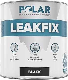 Polar Leak Seal Paint - Waterproof Roof Sealant for Leaks & Cracks - Seals and Protects Roofs, Gutters, & Drainpipes from UV Damage - Easy One Coat Application - Black - 500ml