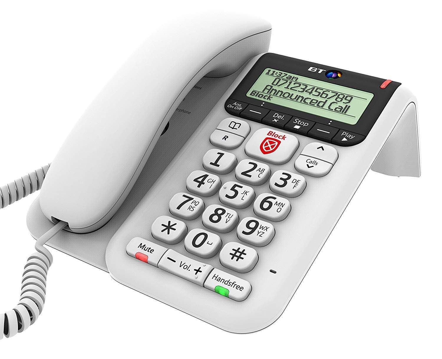 BT Decor 2600 CID TAM: Answer Machine + Call Blocker + Caller Display - Hands-Free Speakerphone (Corded) - Caller ID, TrueCall Advanced Blocking, White