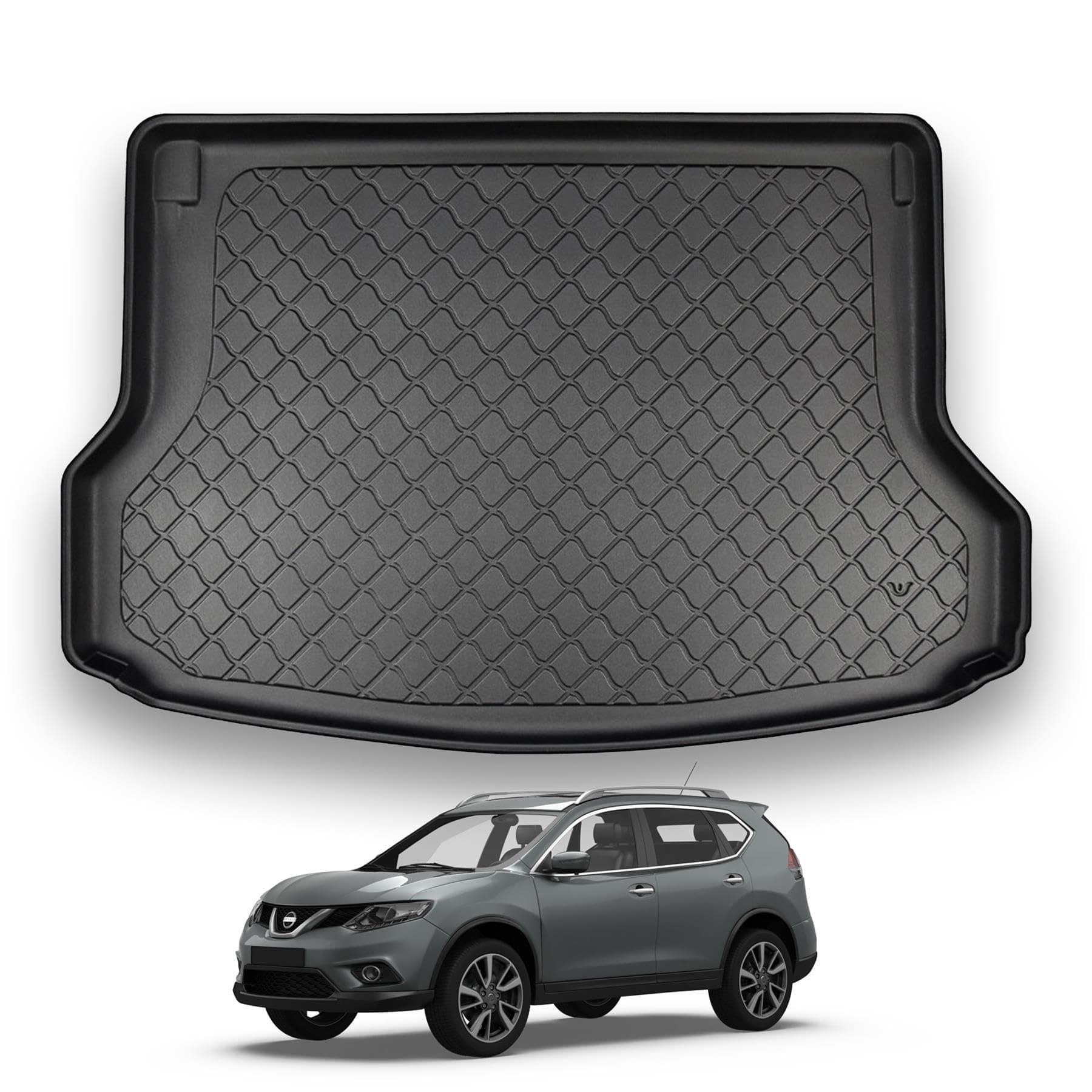 NOMAD Nissan X-Trail (2017+) Boot Liner [Upper Boot Position] Premium Tailored Fit Car Floor Mat Protector Thermoplastic Waterproof Dog & Pet Friendly Raised Edges Compatible Custom Fit Accessory